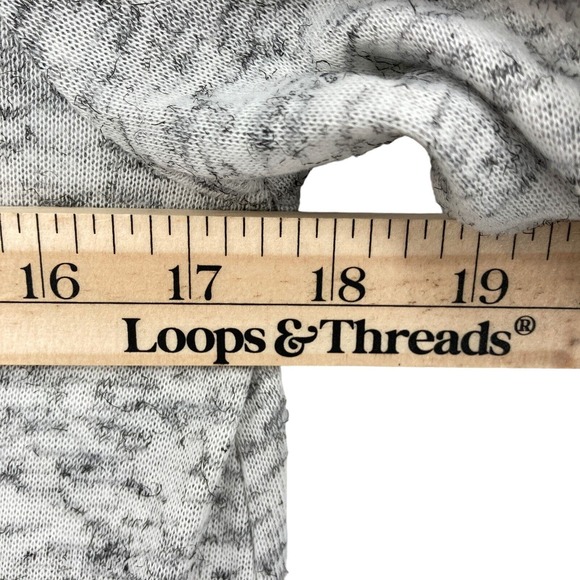 Express Tee Shirt Top Womens Medium Gray Marled Knit Long Sleeve V Neck Pullover - Picture 9 of 11